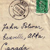 Letter received by John Potivar of Eckville, Alberta. Post-office stamp dated November 19, 1938.