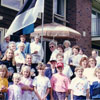 Parents of children attending the Calgary Estonian supplementary school join in a celebration in 1991.