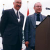 Bob Tipman and Bob Kingsep, grandsons of Estonian pioneers who settled in central Alberta, were co-chairpersons at the Opening Ceremony of the Centennial Celebration at Stettler, Alberta in 1999.