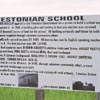 A roadside sign marks the site of the Estonian School in the Medicine Valley. It operated from 1909 to 1954. Several teachers were Estonian pioneers, but English was the language of the classroom.