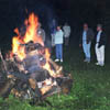 The bonfire is an important part of a Jaanipäev celebration at the Gilby 2001 Centennial. 
