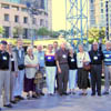 A sizable contingent of Alberta Estonian Heritage Society members attended the West Coast Estonian Days in Los Angeles, California in August of 2007. The group is shown here on an outdoor stage, the site of a colorful Estonian folkdancing performance.
