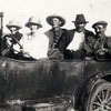 L to R: Julianne, Lisette and Alfred Matiisen, Hans Pertel, and Alex Hebenik. Perhaps a Sunday afternoon drive in the countryside around Barons, Alberta in 1930.