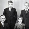 Left to right: Gus Erdman, Karl (18 years), Evelyn (14 years), Ilmar (17 years) and Linda (50 years) in 1944. Karl and Ilmar were in the military cadets at the time. Both earned graduate degrees.