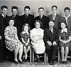 Back row, left to right: Julius, Bill, Otto, Carl, Ferdie, Rudy, Henry; front row, left to right: Olga, Verna, Pauline, August, Betty, Rose, ca 1950