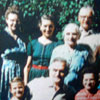Lisa Silberman is shown in centre of her family.Standing, left to right: Albert Munz, Lea Silverton, Helmi Munz, Lisa Silberman, Walter Silverton, Julie Silverton, Giuliana Silverton; Front row: Shelley Silverton, Ernest Silverton, Martha Munz.