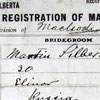 Martin Silbermann and Lisa Erdmann were married in Lethbridge on April 7, 1907. Reverend John Sillak of Medicine Hat, Alberta, signed  the marriage certificate. (Elinor was the old name for Barons).