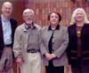 AjaKaja staff Karl Vollman, Dave Kiil, Eda McClung and Anne-Marie Hodes following an editorial meeting in Edmonton, Alberta in 2002. 