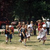 Young descendants of Estonian pioneers racing toward the finish line at the Barons Centennial Celebration in 2004.
