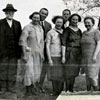 Henry Kinna, on the left side and a group of Medicine Valley Estonian pioneers in 1930.